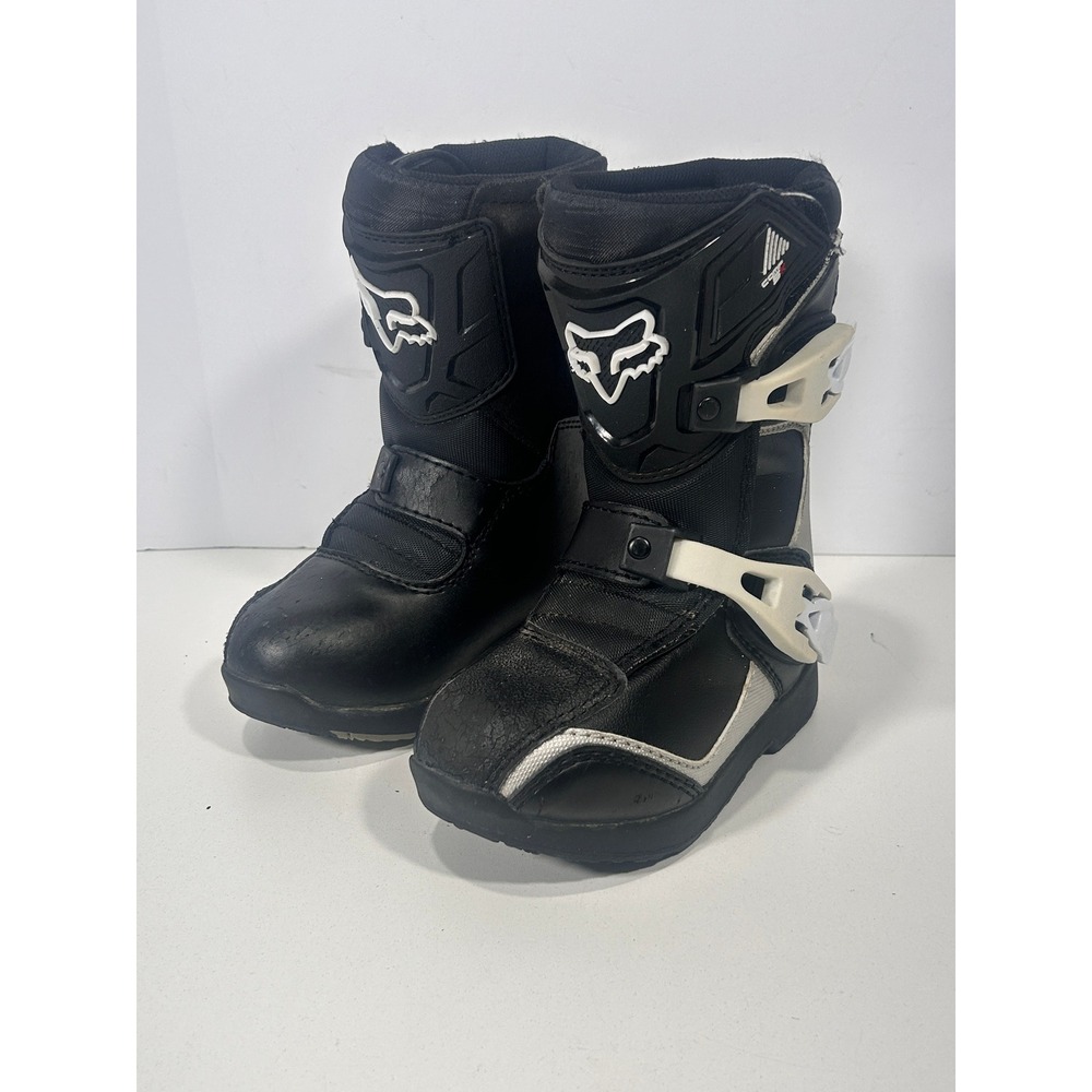 Fox Racing Kids Comp 5K Motocross Boots Black White Silver K11 EU 29 ECP18-FOS